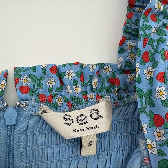 Sea New York Lilly Smocked Strawberry Midi Dress - Picture 6 of 9